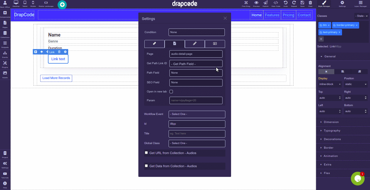 DrapCode Builder Audio