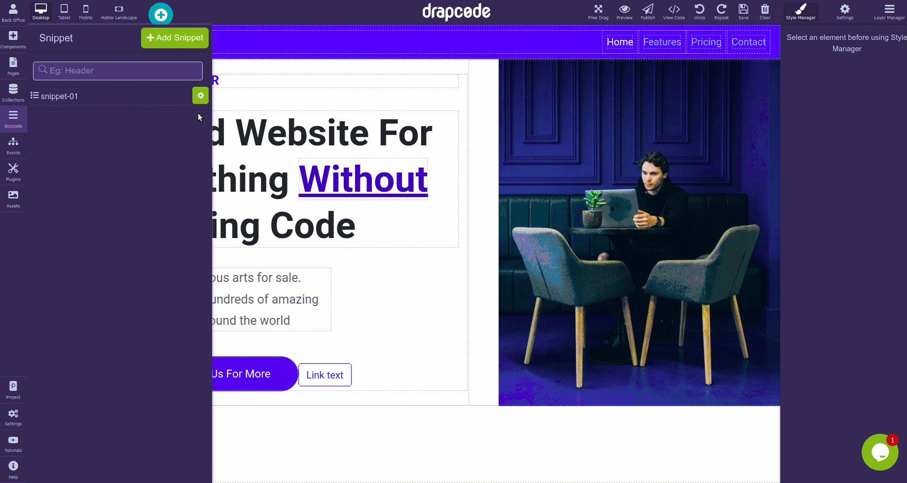 DrapCode Builder Snippet Removal