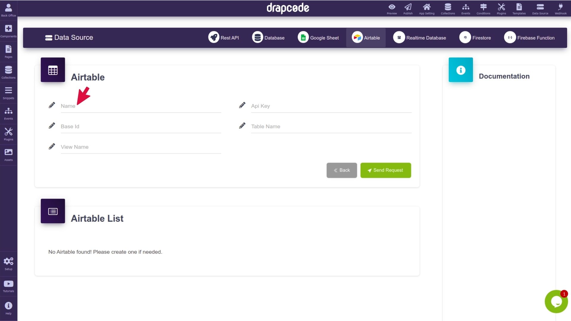 DrapCode Builder Airtable