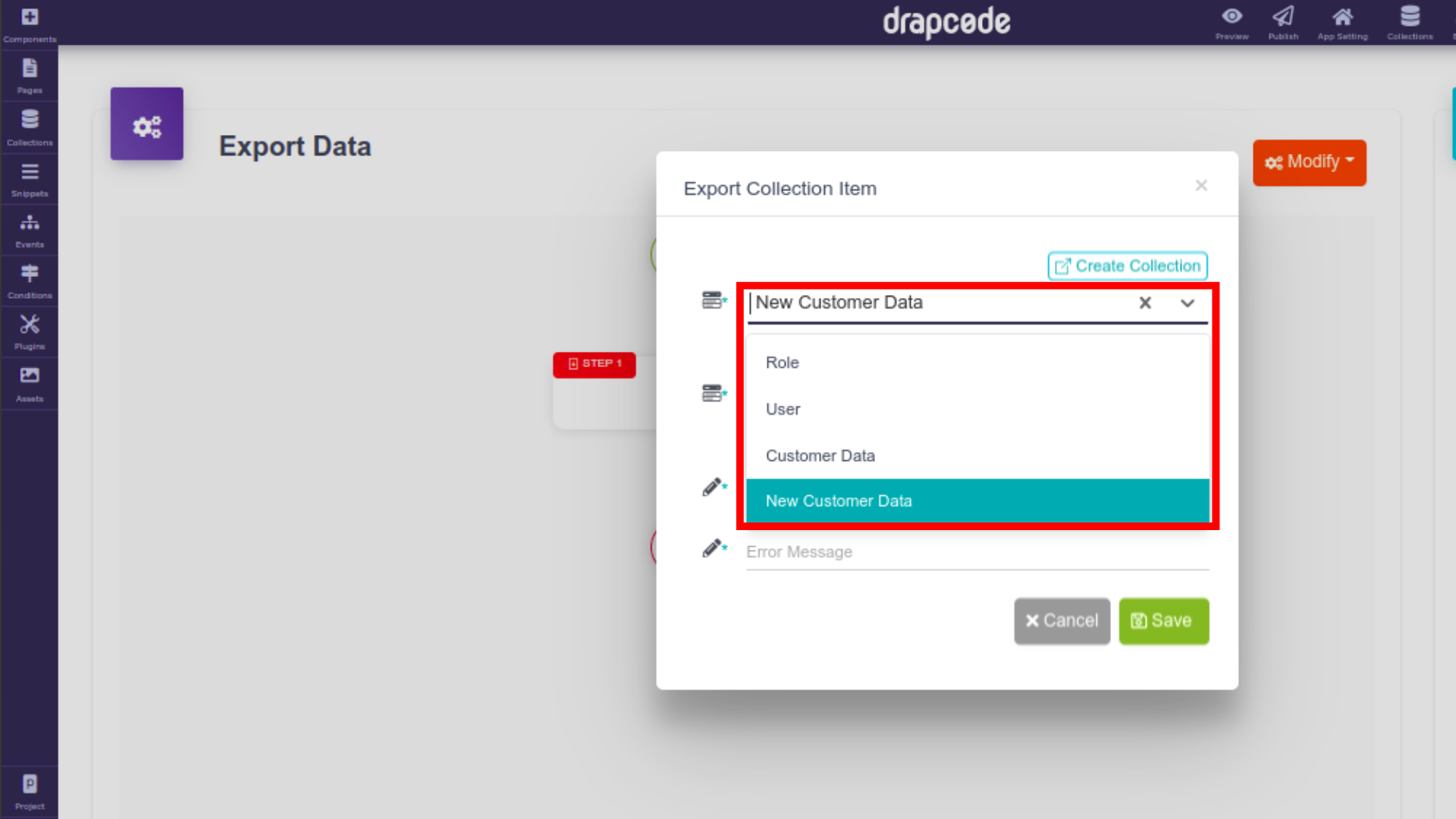 DrapCode Builder Export Import Collection Item