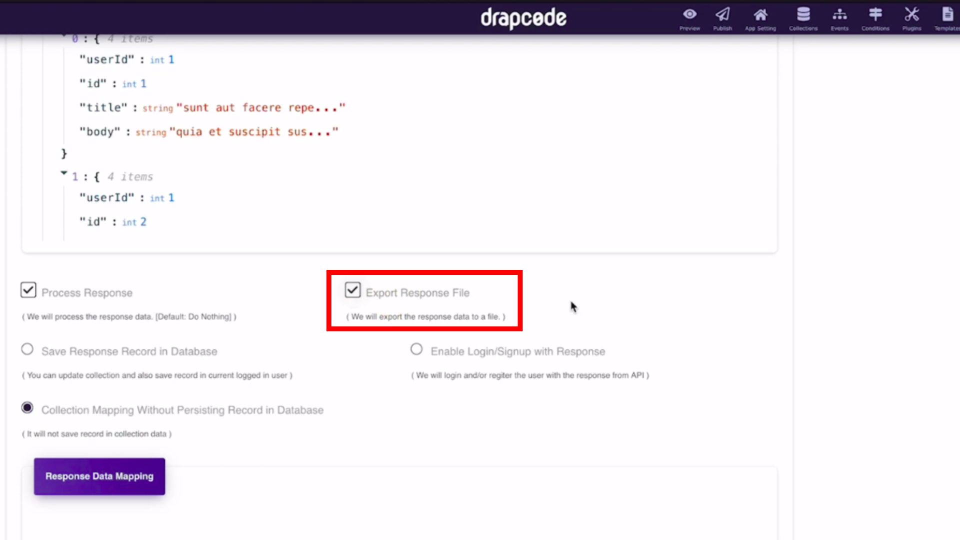 DrapCode Builder Data Search and CSV Download