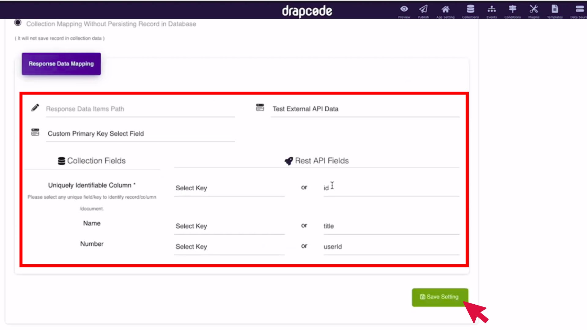 DrapCode Builder Data Search and CSV Download