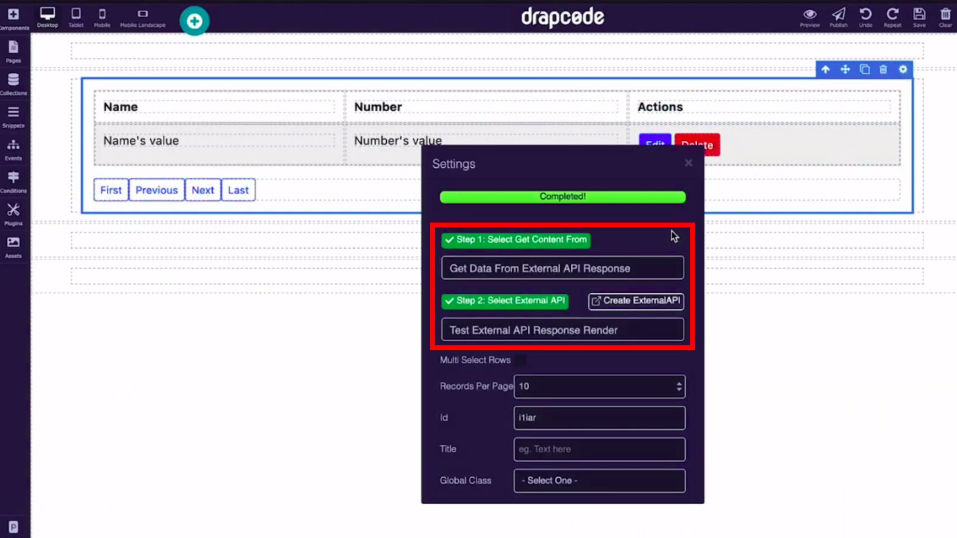 DrapCode Builder Data Search and CSV Download