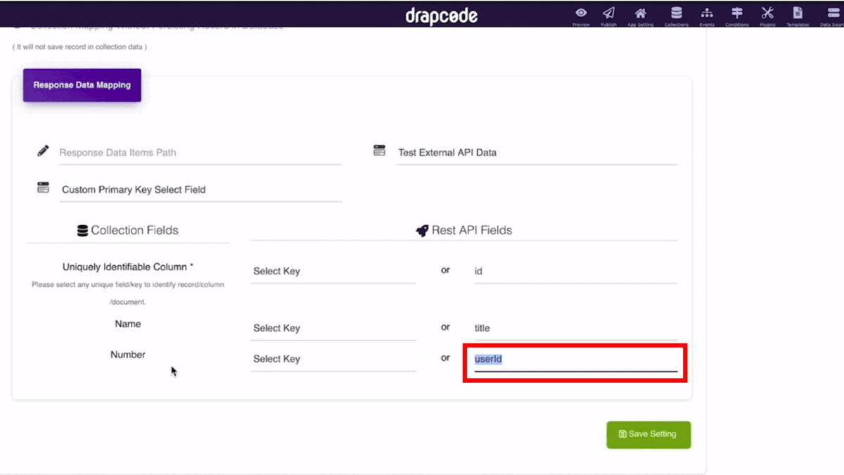 DrapCode Builder Data Search and CSV Download